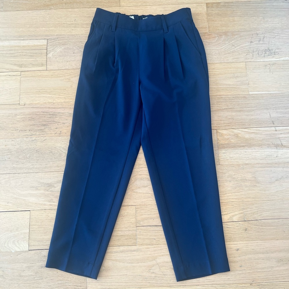 Loft Navy High Rise Taper Leg Pant
